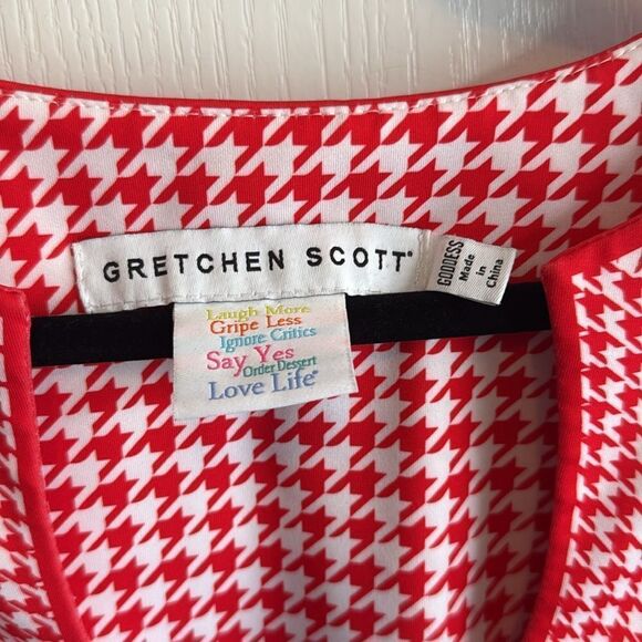 GRETCHEN SCOTT SHAKE YOUR TUSHY DRESS HOUNDSTOOTH BLACK/RED - XXL (no size) - Picture 6 of 8